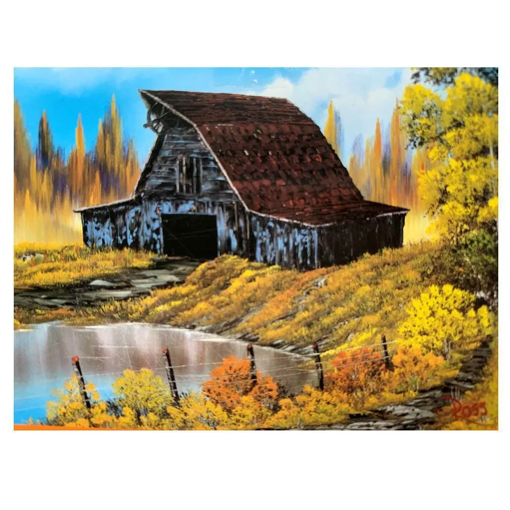 Bob Ross Paintings NEW 2 Jigsaw Puzzles ~ Secluded Bridge Rustic Barn SEALED - Picture 3 of 6